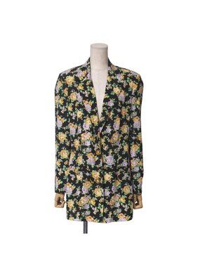 Versace Gianni Vintage Jacket 38 Floral Medusa Tailored Black Multicolor